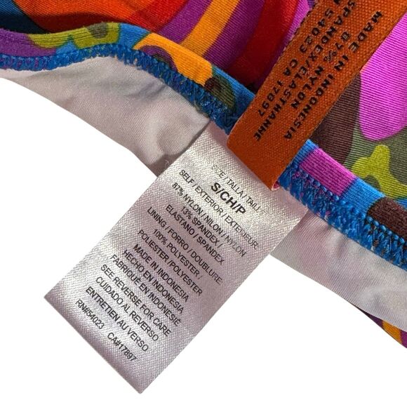 Trina Turk Floral Print Halter Bandeau Med Side Bottom Small Swim Bikini - Picture 4 of 8